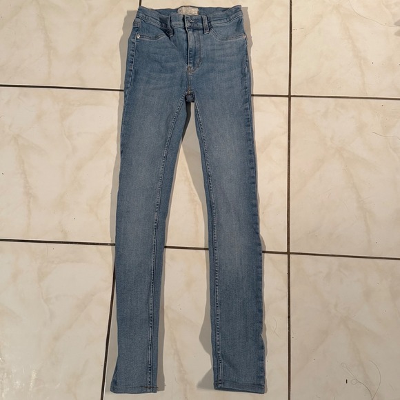 Free People Denim - Free People Skinny Jeans Medium Wash Blue High Rise Denim W24L29